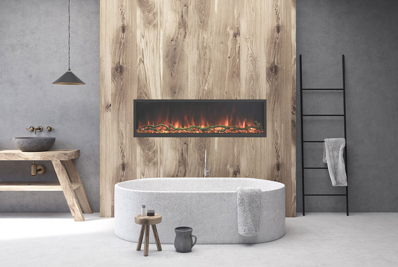Electric fireplace in Bathroom Fine Line
